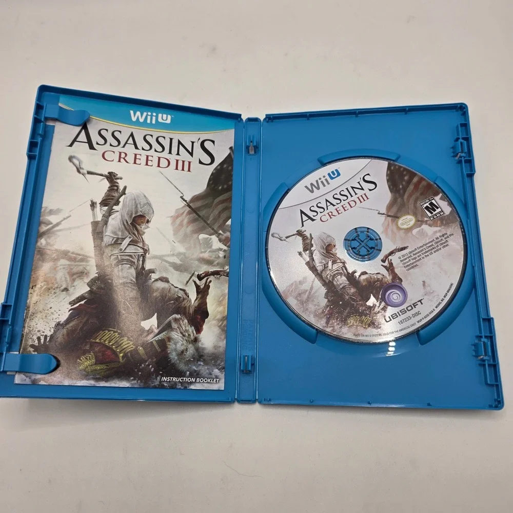 Assassins Creed III Wii U Blue Case Action Adventure‎ Historical Gaming